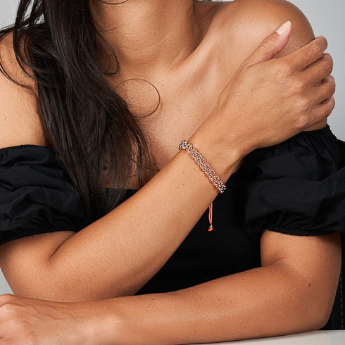 Clownfisch-Glieder | Mini-Kismet-Armband | Neonorange x Silber